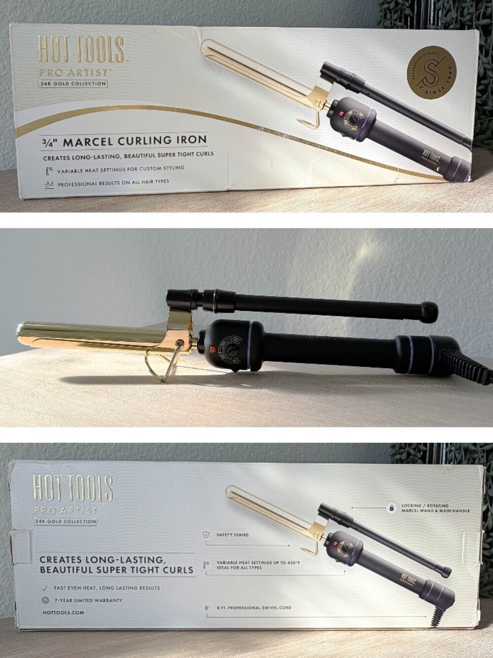 Hot Tools Pro Artist 24K Gold Marcel Curling Iron NEW 3/4 Barrel OPEN BOX TESTED - Picture 5 of 5